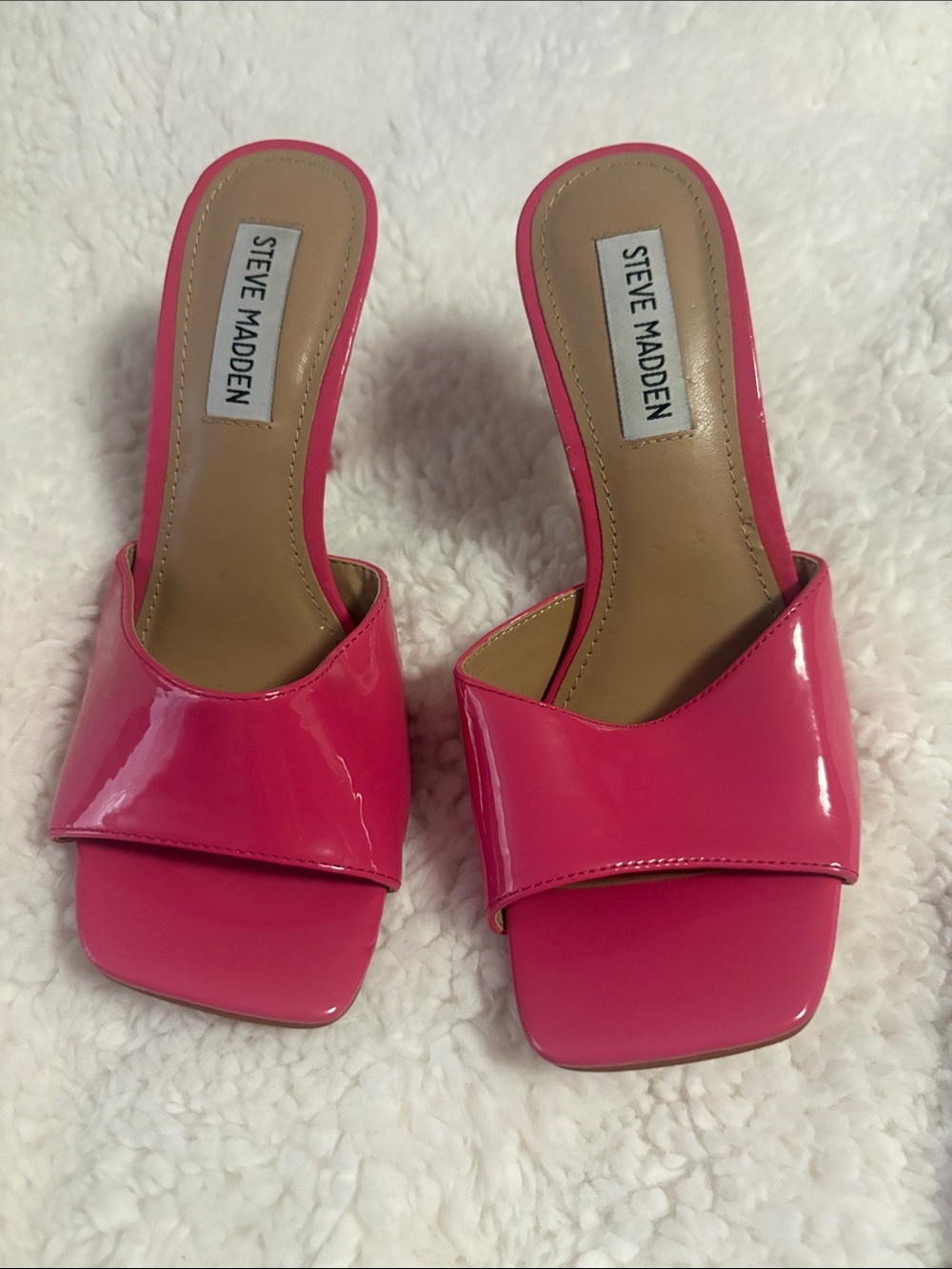 Steve Madden Hot Pink Patent Slip-On Mules